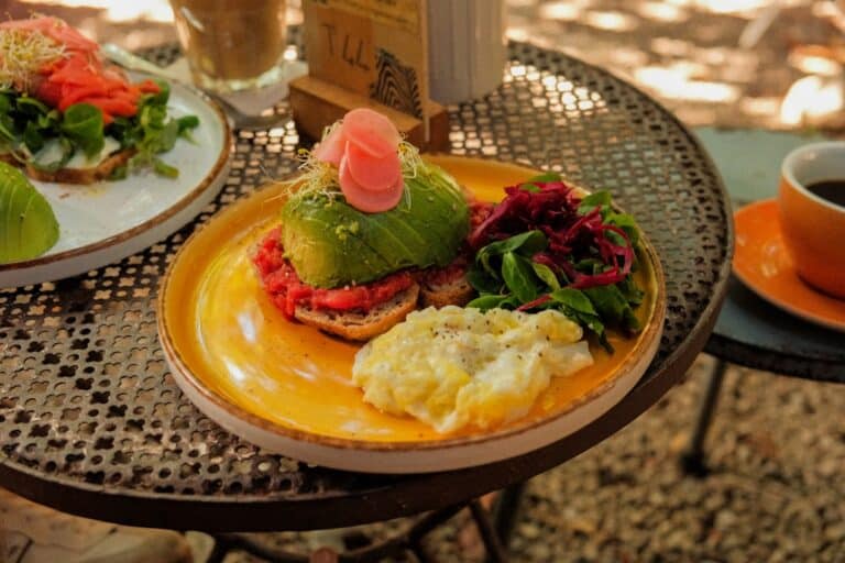 healthy breakfast with avocado